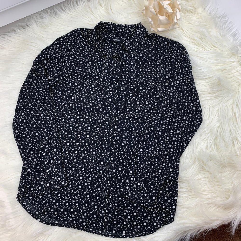 Premise Studio Star Print L/S Button Down Size L